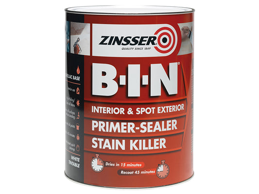 Zinsser B.I.N® Primer, Sealer & Stain Killer Paint White 500ml ZINBIN500