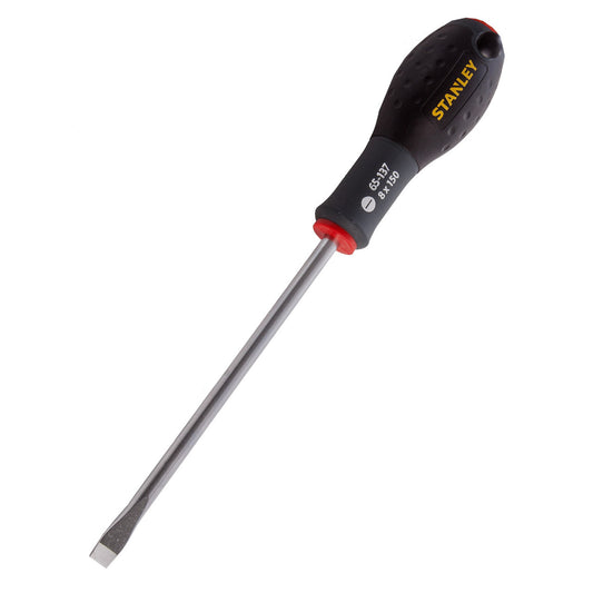 Stanley FatMax Flared Flat Tip Screwdriver 8mm x 150mm Soft Grip 0-65-137