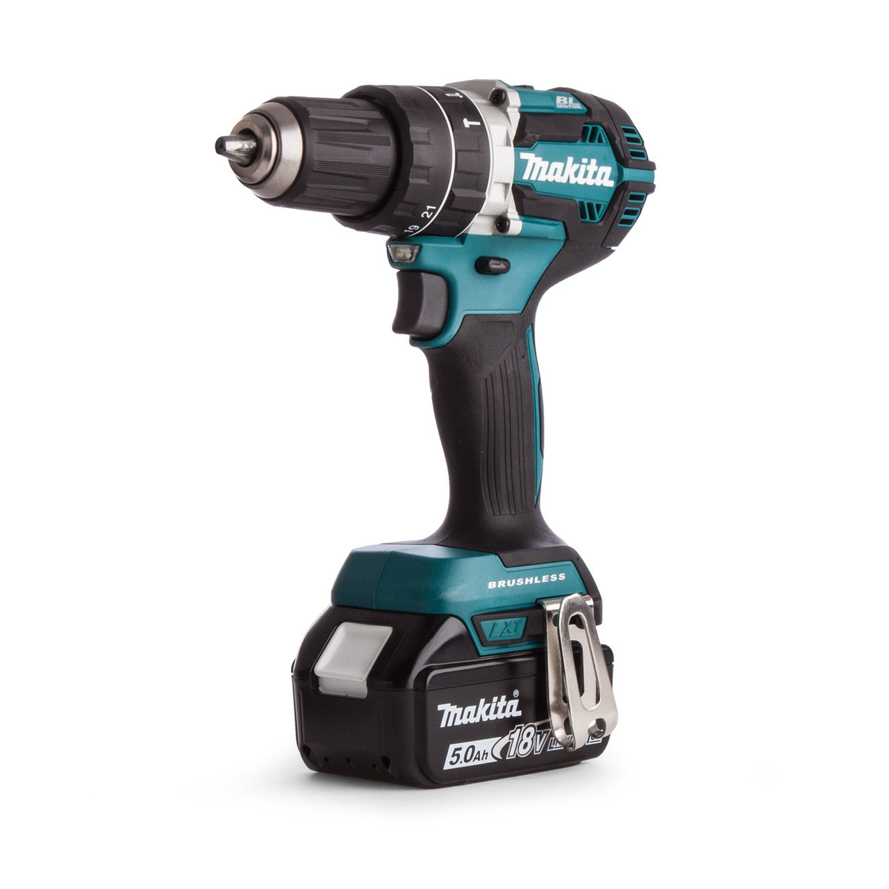 Makita DHP484RTJ 18V LXT Brushless Combi Drill (2 x 5.0Ah Batteries) in MakPac Case