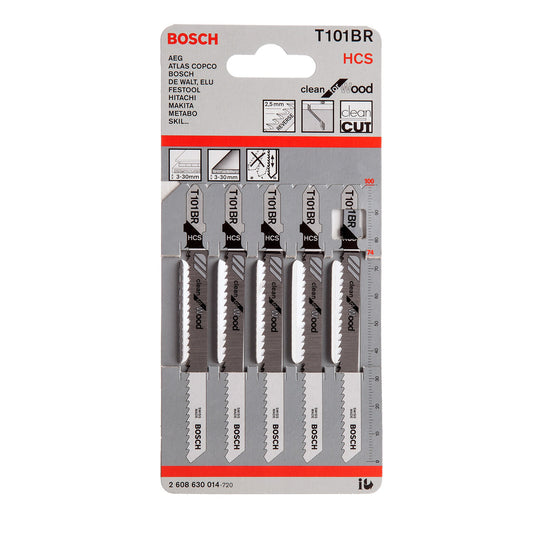 Bosch Clean Cutting for Wood Jigsaw Blades 5 Pack T101BR
