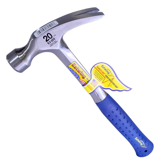 Estwing Straight Claw Hammer Vinyl Grip 20oz For Nails Boards Demolition E3/20S