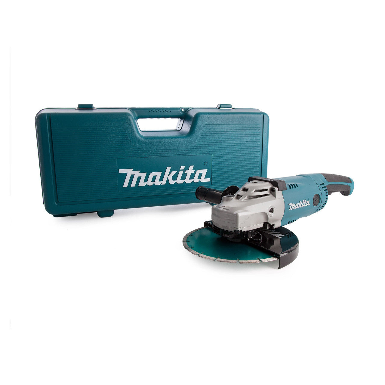 Makita 9 inch 230mm Angle Grinder with Kit Box & Diamond Blade 110V GA9020KD