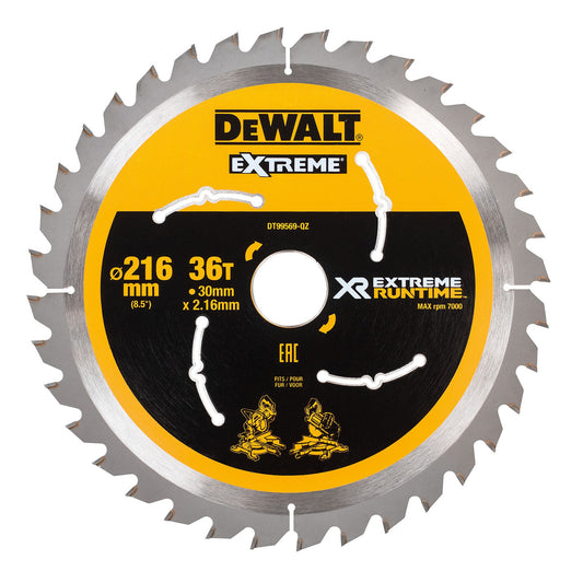 Dewalt XR Extreme Runtime Mitre Saw Blade 216mm x 30mm x 36T Thin kerf DT99569