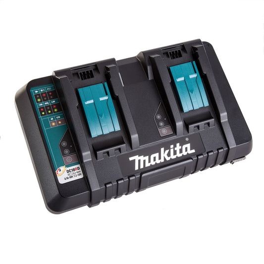 Makita Dual Port Battery Charger 7.2 - 18V Cooling Fan For Faster Charge DC18RD