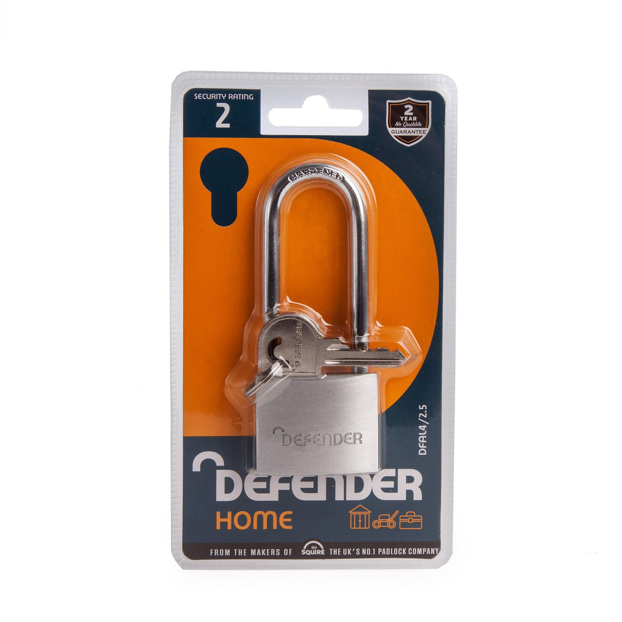 Henry Squire Aluminium Padlock Long Shackle Branded Defender 40mm DFAL4/2.5