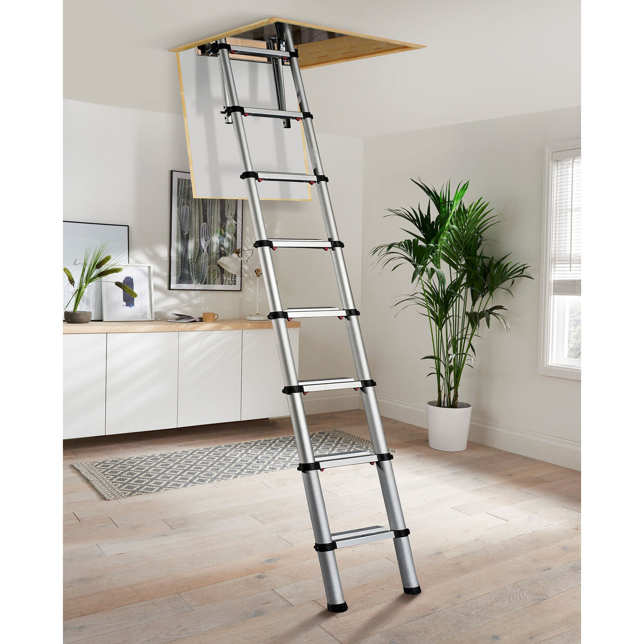 Werner 301000 Telescopic Loft Ladder Aluminium 2.6 Metres / 8.53 Feet