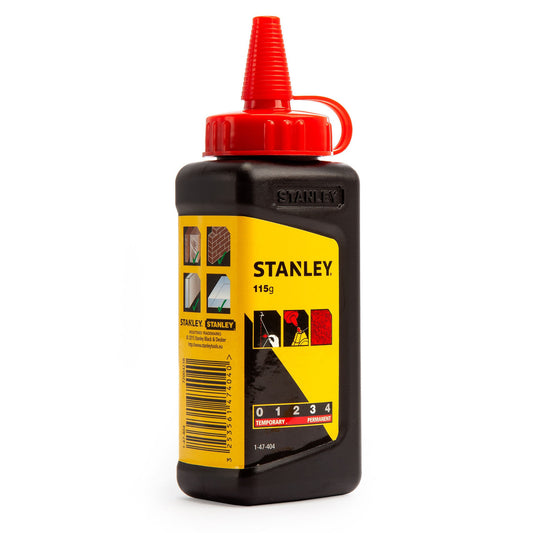 Stanley Red Builders Chalk 115g Indelible Water Resistant 1-47-404