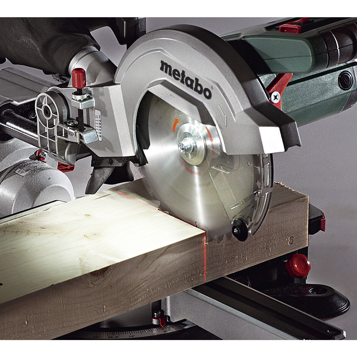 Metabo 305mm Sliding Mitre Saw 110V Integral Dust Extraction Ext Wings KGS305M
