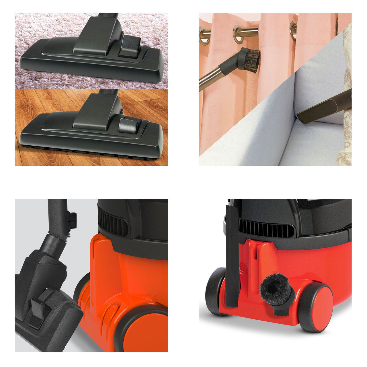 Numatic Henry Compact Bagged Cylinder Vacuum Cleaner in Red Black 240V HVR160