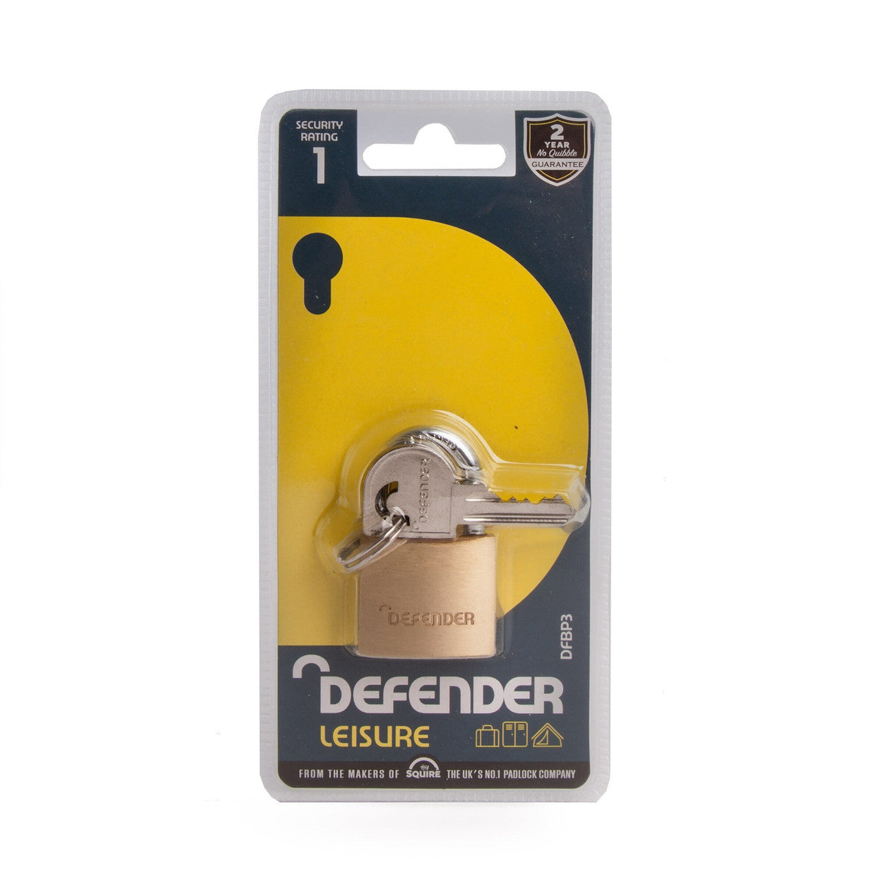 Henry Squire Brass Padlock Branded Defender 30mm DFBP3