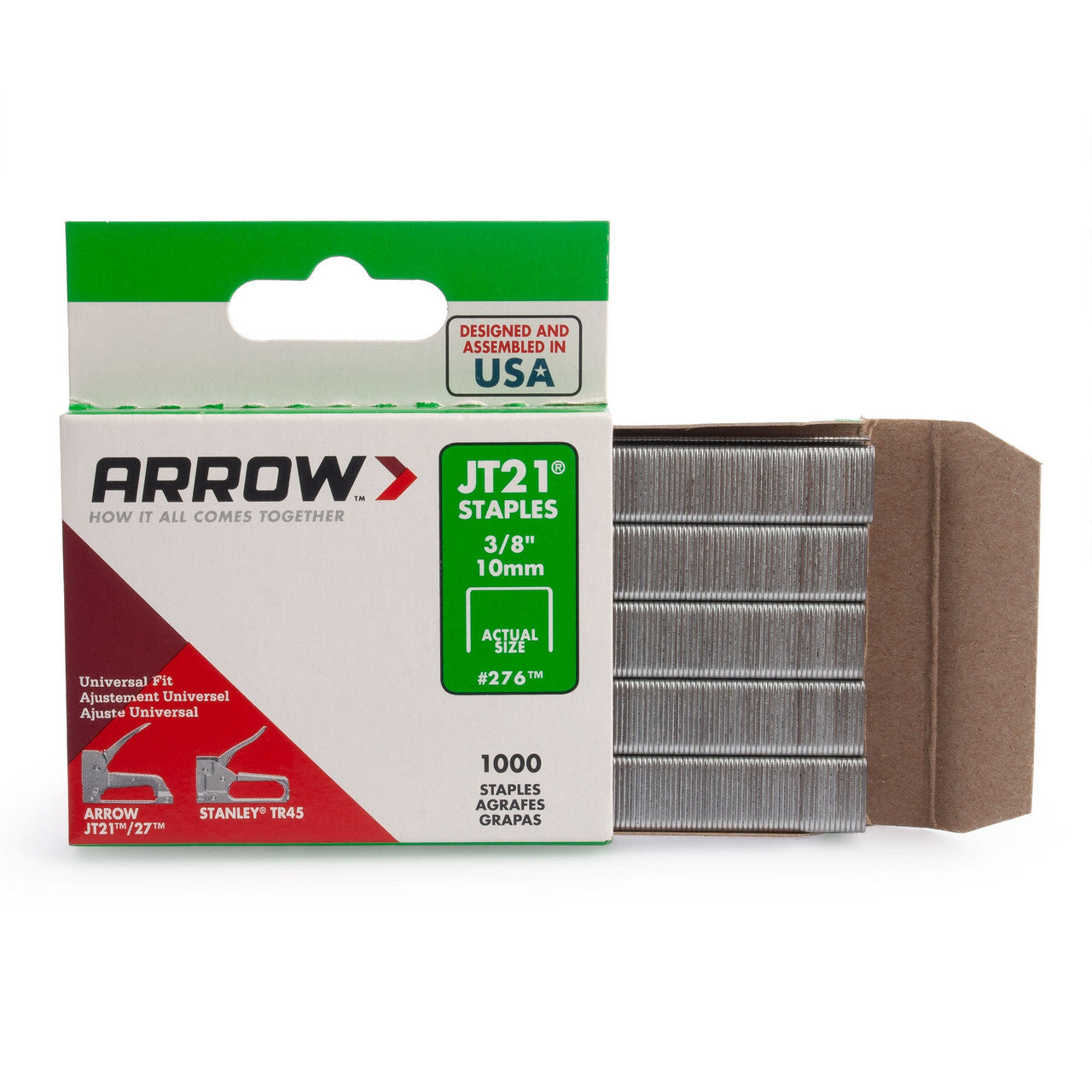 Arrow A276 JT21 Light Duty Staples 3/8" (Pack Of 1000)
