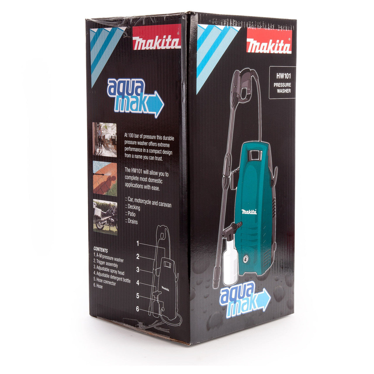 Makita Compact Pressure Washer 100 Bar 240V 1300W 3 Metre Hose HW101