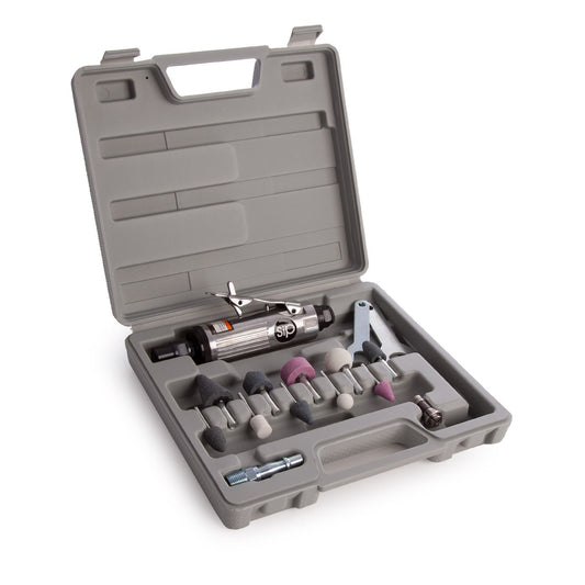 SIP 1/4" Air Die Grinder Kit With 10 Stones 1/4" & 1/8" Collets 01607