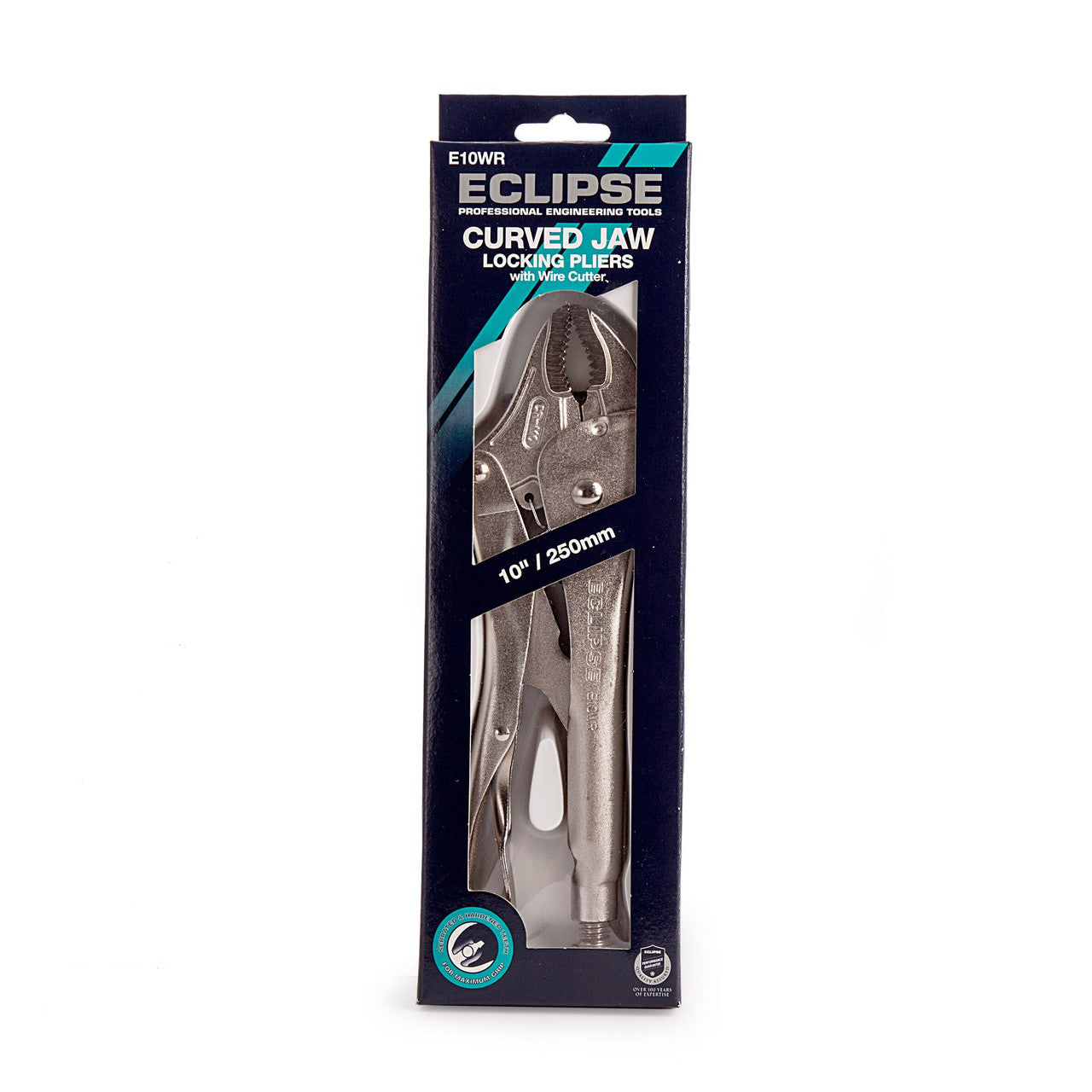 Eclipse Curved Jaw Locking Plier With Wire Cutter 10" 250mm Jaw Cap 45mm E10WR