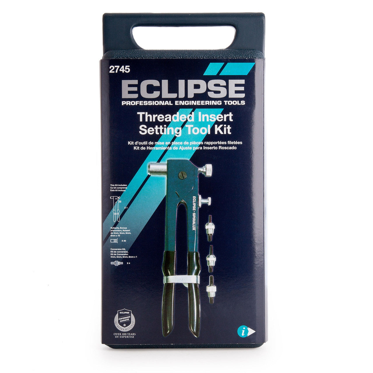 Eclipse 2745 Threaded Insert Setting Tool Kit with 4 Noses (4 - 8mm)