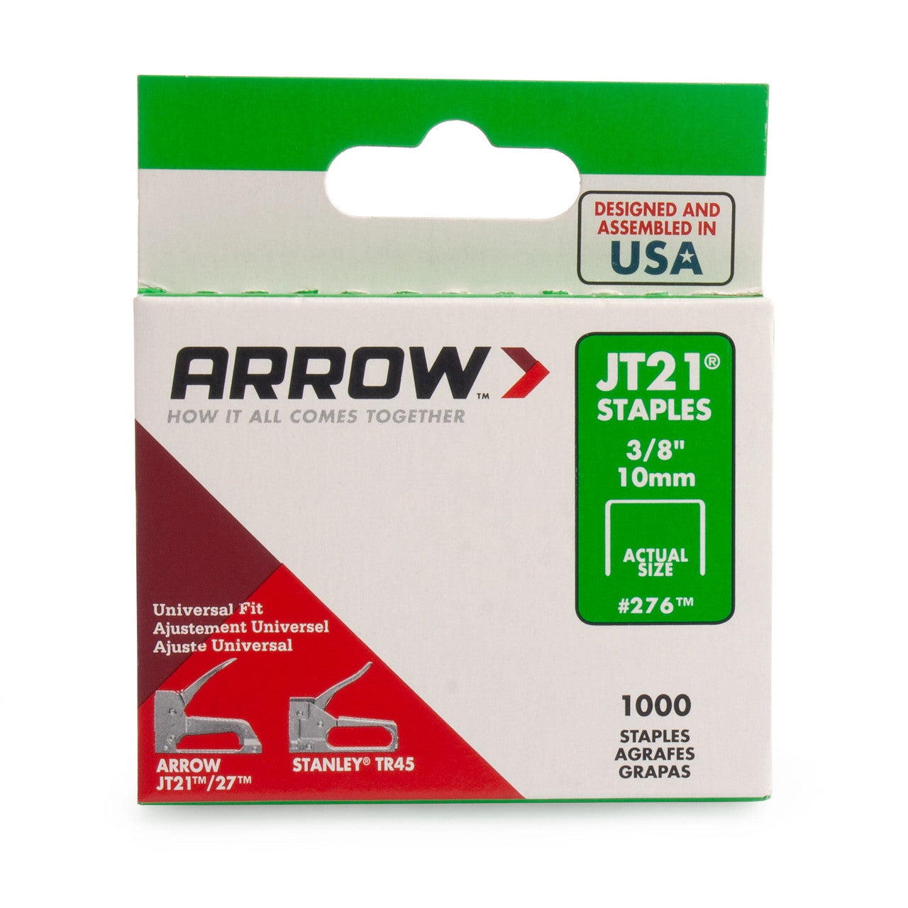Arrow A276 JT21 Light Duty Staples 3/8" (Pack Of 1000)