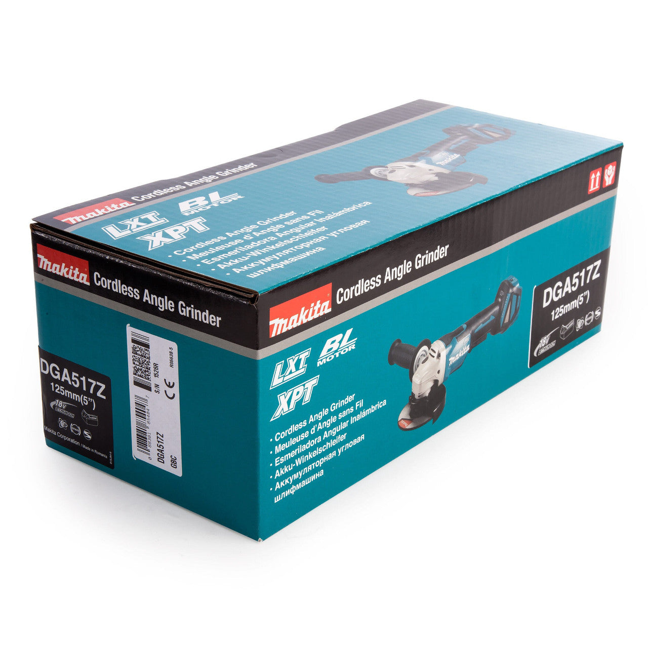 Makita 18V LXT 5 inch 125mm Brushless Angle Grinder Body Only Soft Start DGA517Z