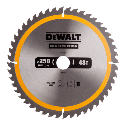 Dewalt Construction Circular Saw Blade 250 x 30mm x 48T DT1957
