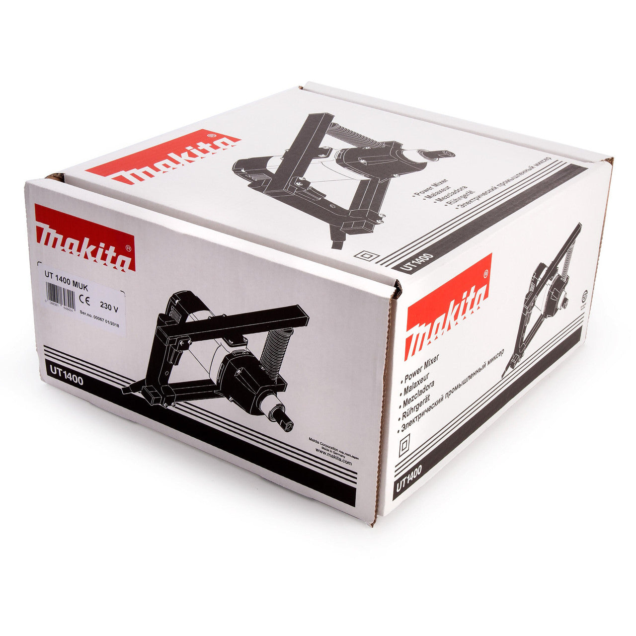 Makita Paddle Mixer 110V 1050W Twin Handle Thread M14 Capacity 50 kg UT1400