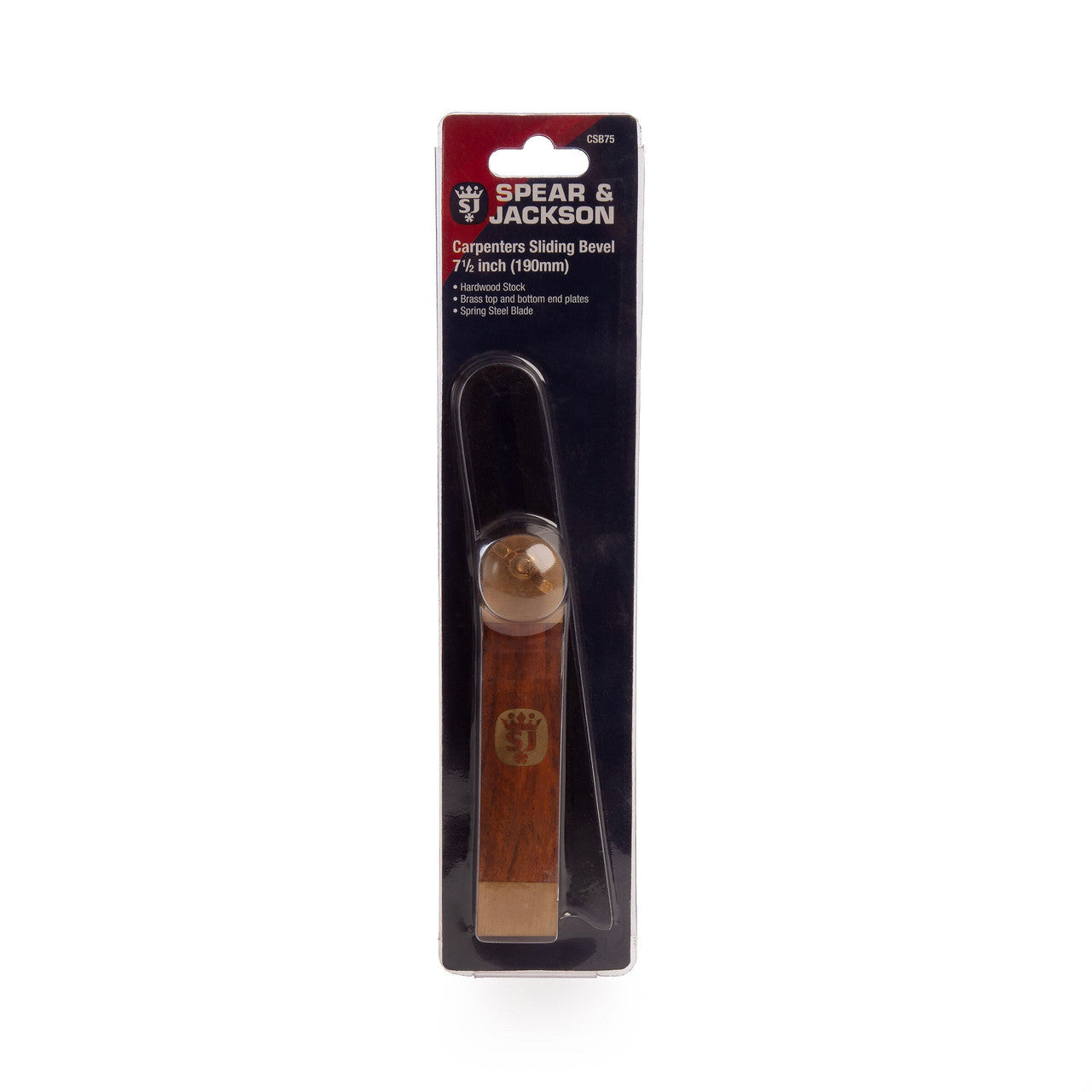 Spear & Jackson Carpenters Sliding Bevel 7.5" 190mm Hardwood & Steel Blade CSB75