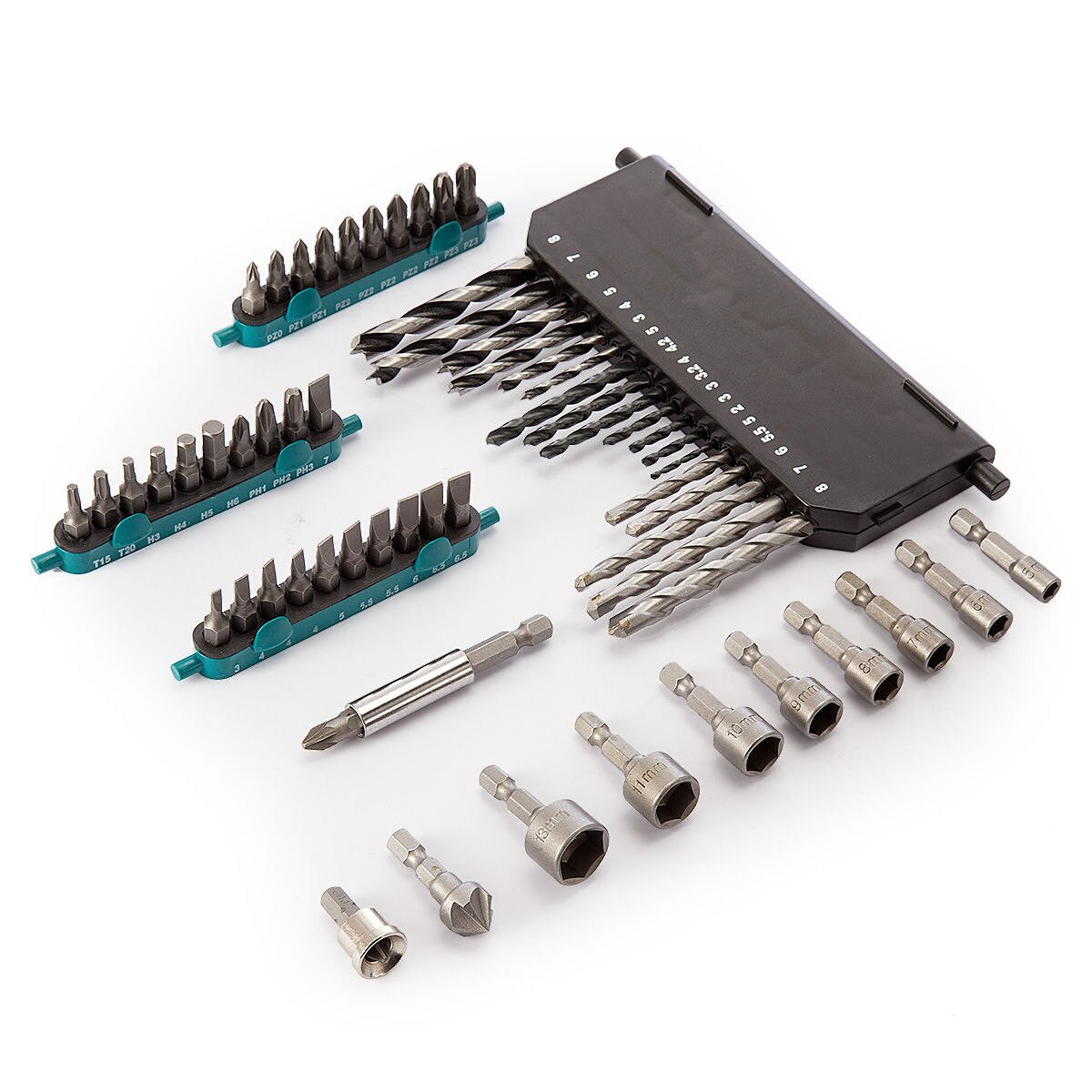 Makita Pro Power Drill Accessory Set 60 pc For Wood Metal Screws Plastic P-90358