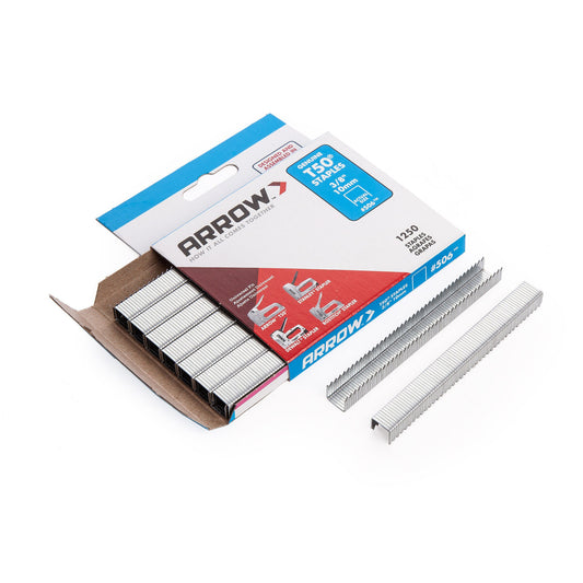 Arrow T50 Staples 10mm 3/8in Pack Of 1250 Steel Zinc Universal Fit 50624