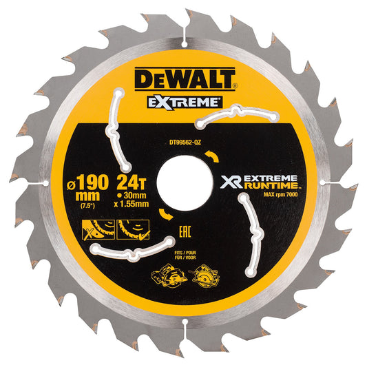 Dewalt Extreme Runtime Multi Purpose Circular Saw Blade 190 x 30mm x 24T DT99562