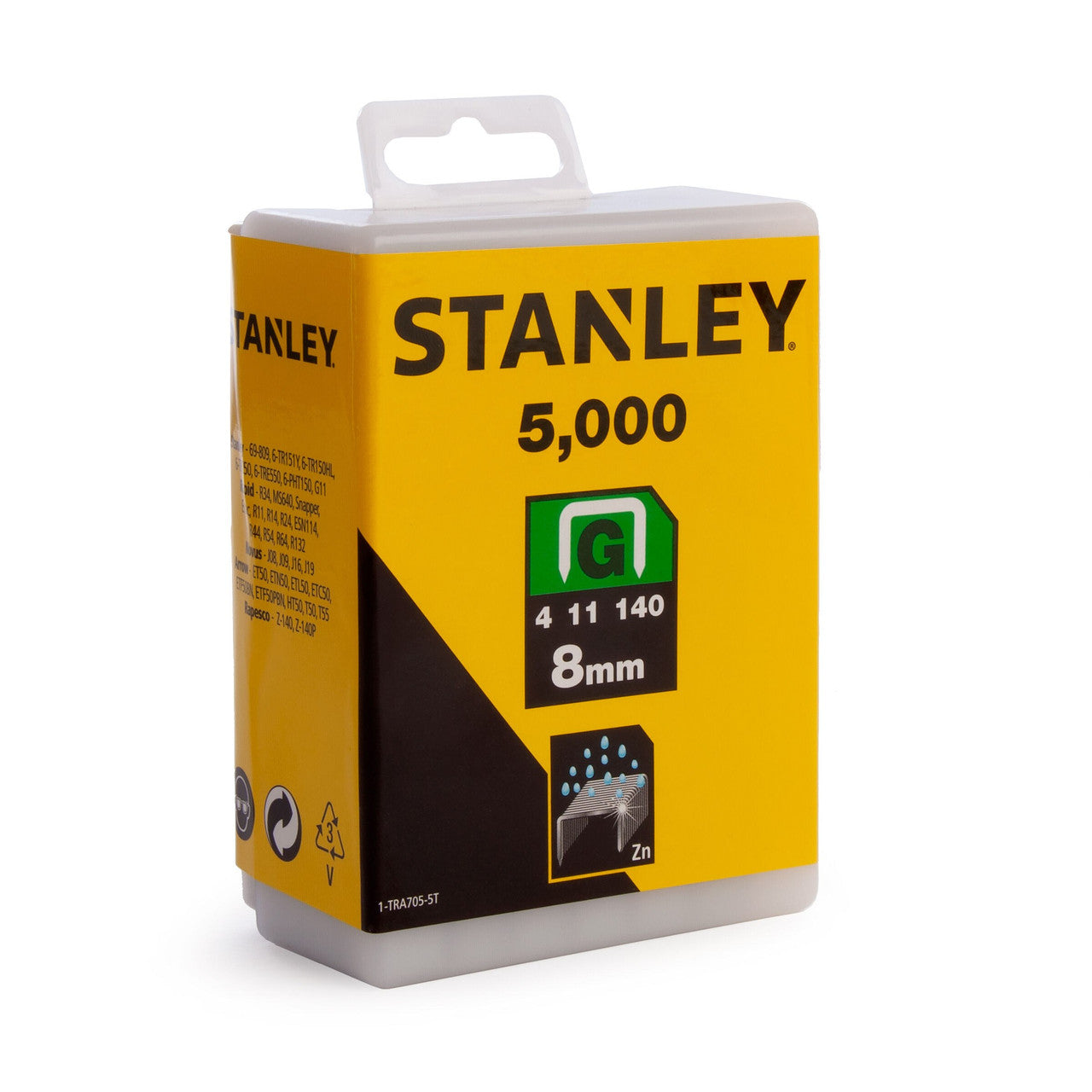 Stanley 8mm Heavy Duty Staples Pack Of 5000 Made With Zinc 1-TRA705-5T