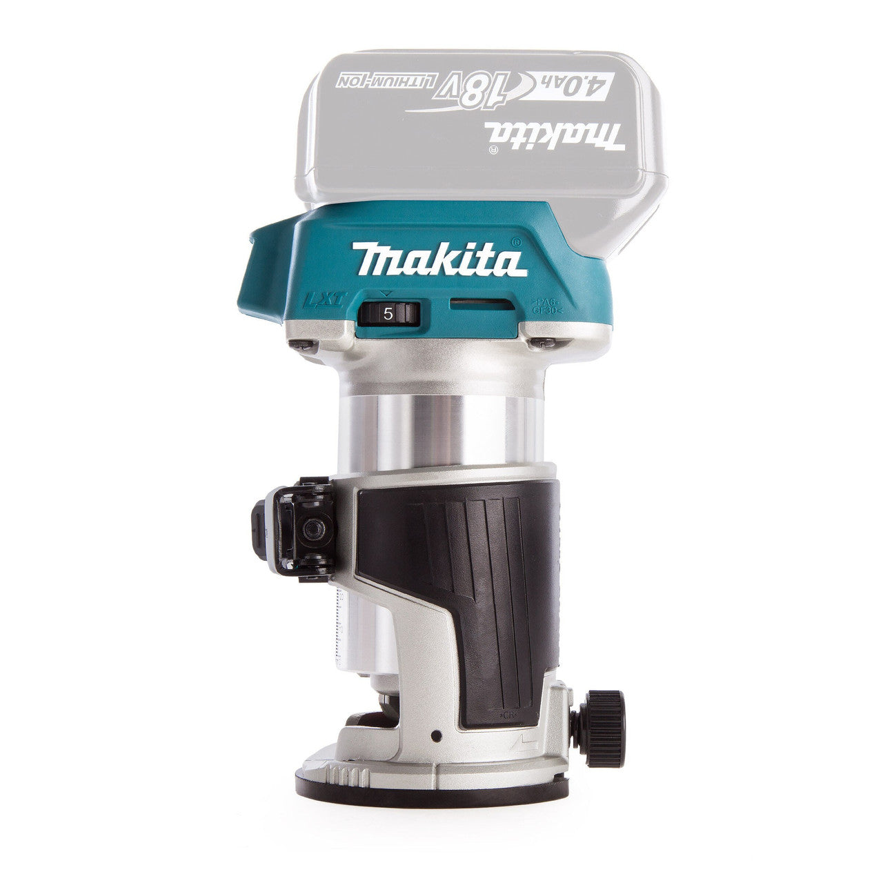 Makita DRT50ZJ 18V Brushless Router/Trimmer (Body Only) with Trimmer Base & Straight Guide in Makpac
