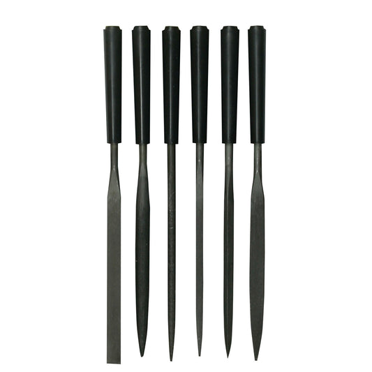 Stanley 6in Needle File Set 6 Piece Comfort Grip & Plastic Wallet 0-22-500