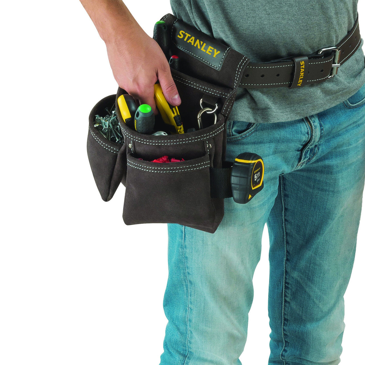 Stanley STST1-80119 Leather Tool Belt (Dark Brown)