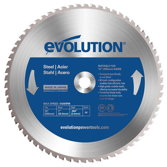 Evolution Circular Steel Cutting Saw Blade 355 x 25.4mm x 66T M355TCT-66CS