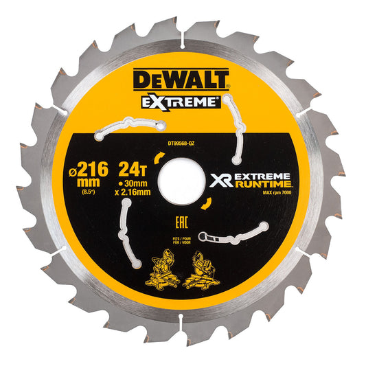 Dewalt XR Extreme Runtime Mitre Saw Blade 216mm x 30mm x 24T DT99568
