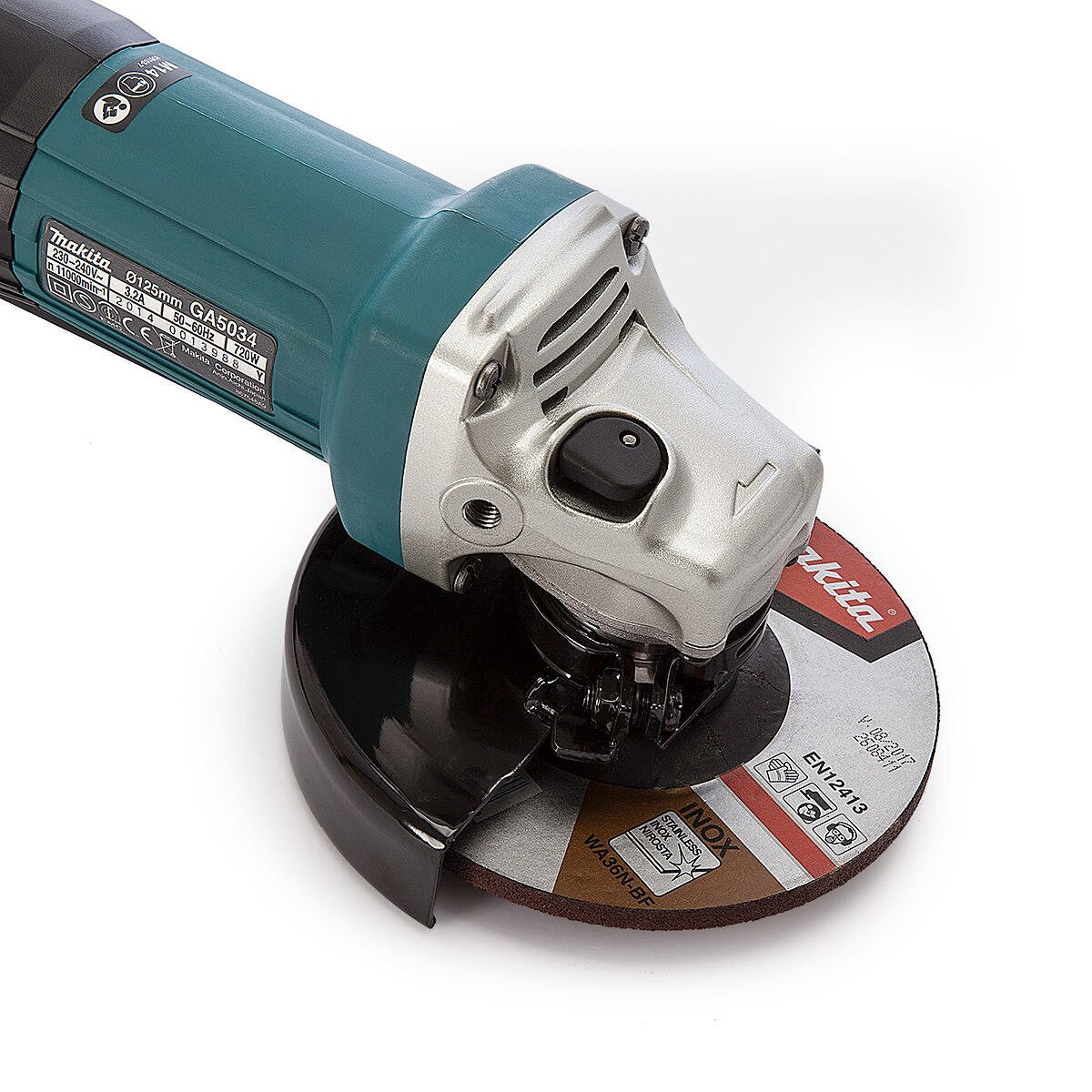 Makita 5 inch 125mm Angle Grinder 240V Wattage 720w Side Handle GA5034