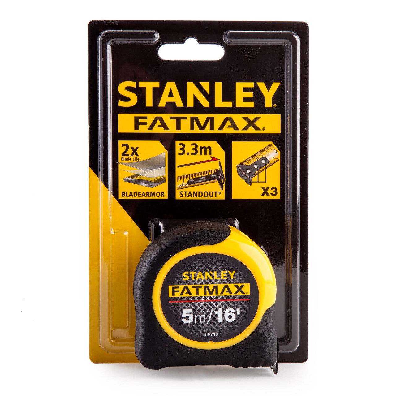 Stanley FatMax Metric Imperial Tape Measure with Blade Armor 5m 0-33-719