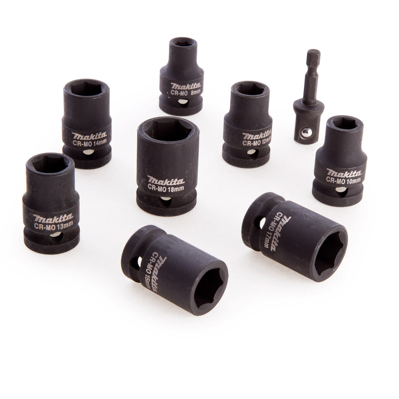 Makita B-54645 Impact Socket Set 1/2in Drive with 1/2in Adapter (9 Piece)