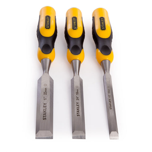 Stanley Dynagrip Wood Chisel Set 3 Piece sizes 12mm, 18mm and 25mm STHT5-16359