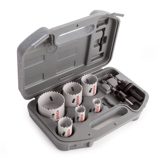 Bosch HSS Plumbers Holesaw Set 9 Piece For Metal Mild Steel Aluminium 2608580803