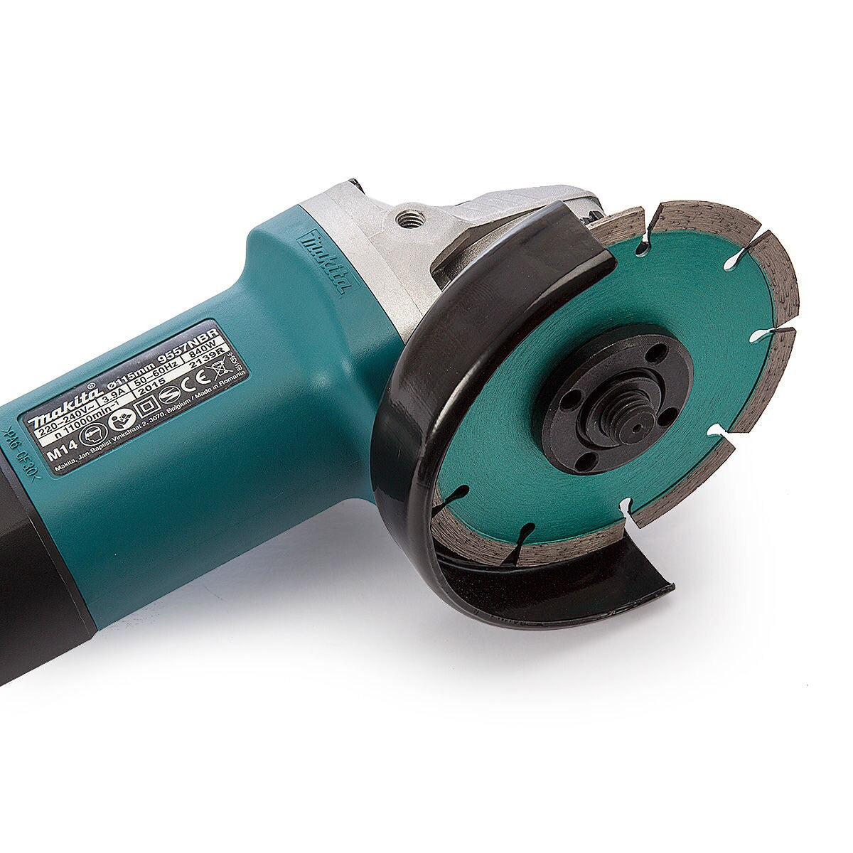 Makita 4.5 inch 115mm Angle Grinder With Disc & Diamond Blade 240V 9557NBRX1