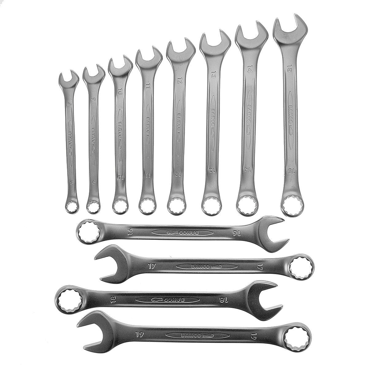Bahco Metric Combination Spanner 12 Piece Set 8 - 19MM Storage Holder 111M/SH12