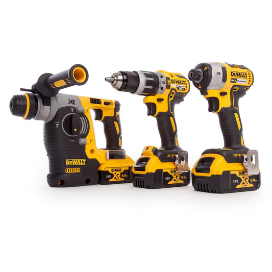 Dewalt  XR 18V 3 Piece Kit with 2 × TSTAK Boxes 3 × 5.0Ah Batteries DCK368P3T