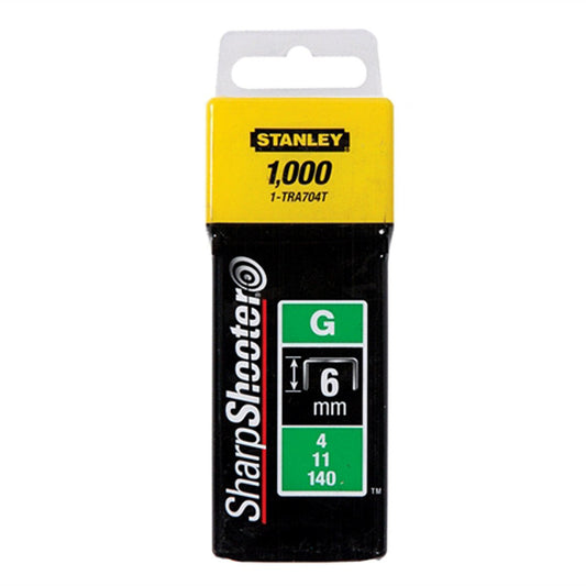 Stanley Heavy Duty Staples 6mm 1000 Also known as Type 4 or 11 or 140 1-TRA704T