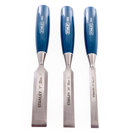 Stanley Bevel Edge Wood Chisel Set of 3 12mm, 18mm and 25mm 0-16-128 5002
