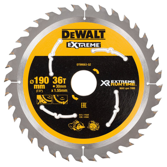 Dewalt Extreme Runtime Multi Purpose Circular Saw Blade 190 x 30mm x 36T DT99563