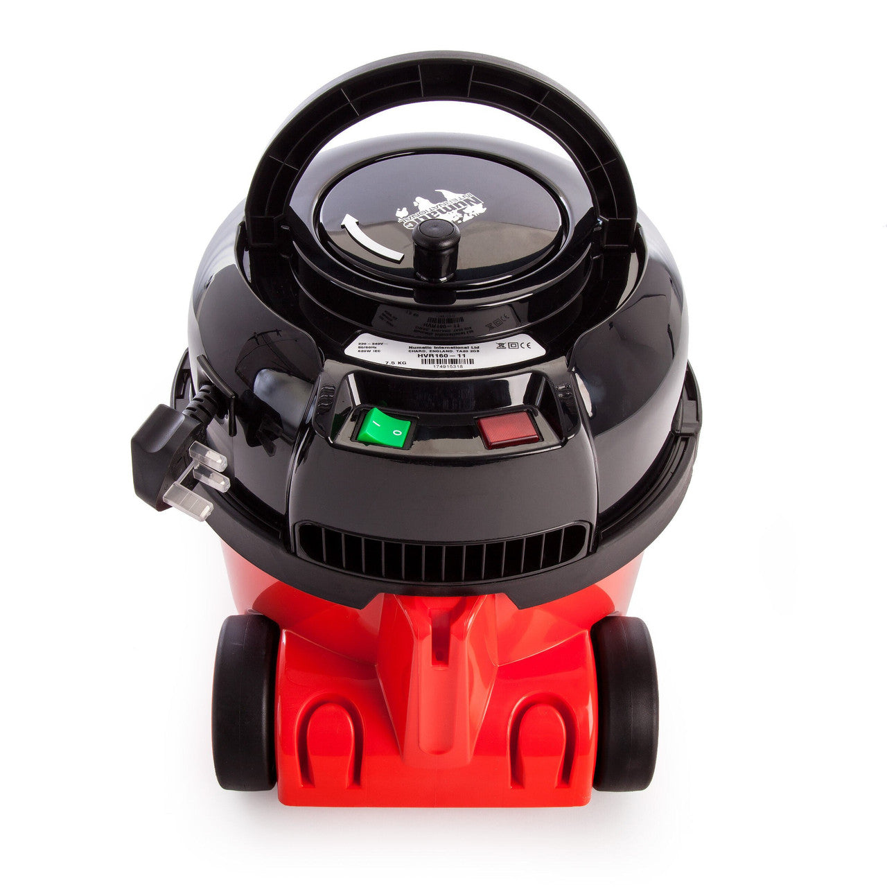 Numatic Henry Compact Bagged Cylinder Vacuum Cleaner in Red Black 240V HVR160