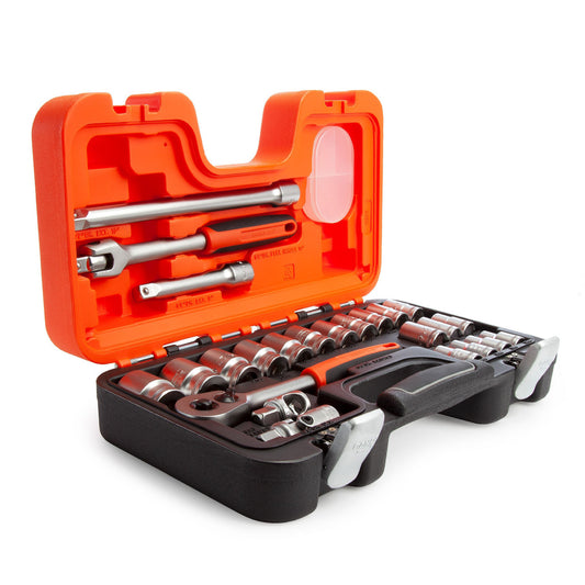 Bahco S240 Square Drive Socket Set with Ratchet (24 Piece)