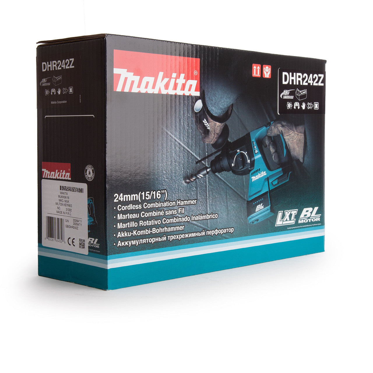 Makita 18V Brushless SDS Plus Rotary Hammer Drill Body Only Side Handle DHR242Z