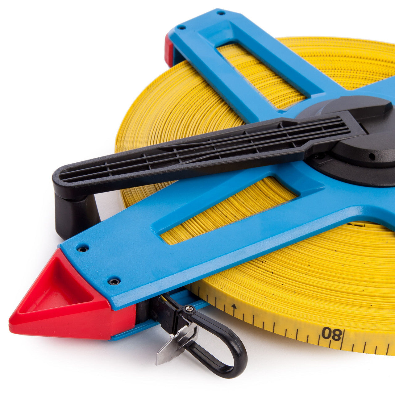 Rollins Site Pro Fibreglass Open Frame Tape Measure 100m 3:1 Rewind RKM71000M