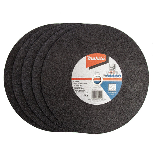Makita Metal Cutting Cut Off Wheel 355mm x 3mm x 25.4mm Pack of 5 B-10665-5