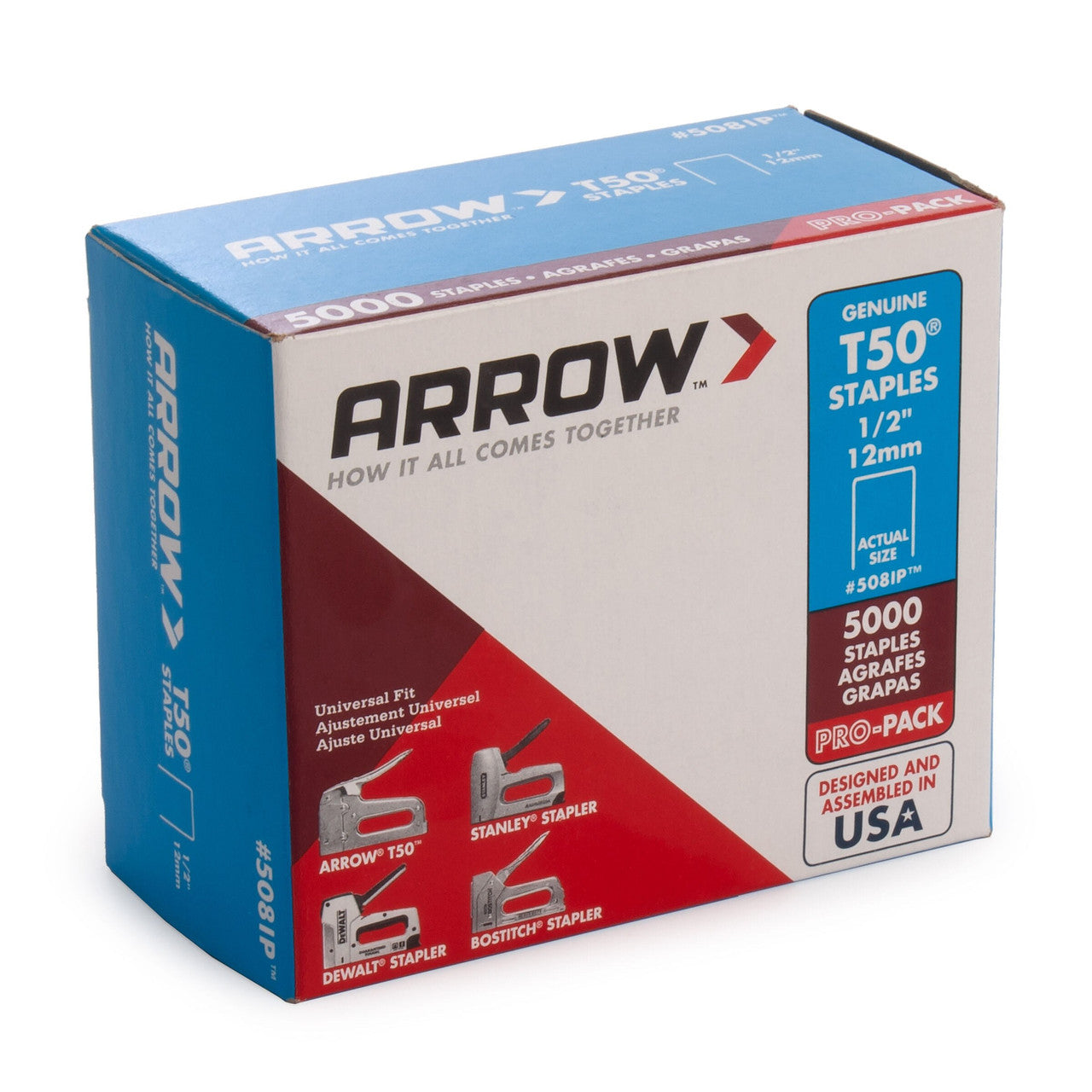 Arrow T50 Heavy Duty Staples 1/2" Pack Of 5000 Universal Fit Dewalt Bosch A508IP